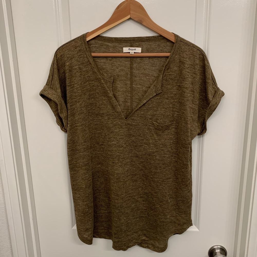 Madewell Linen Olive Tee